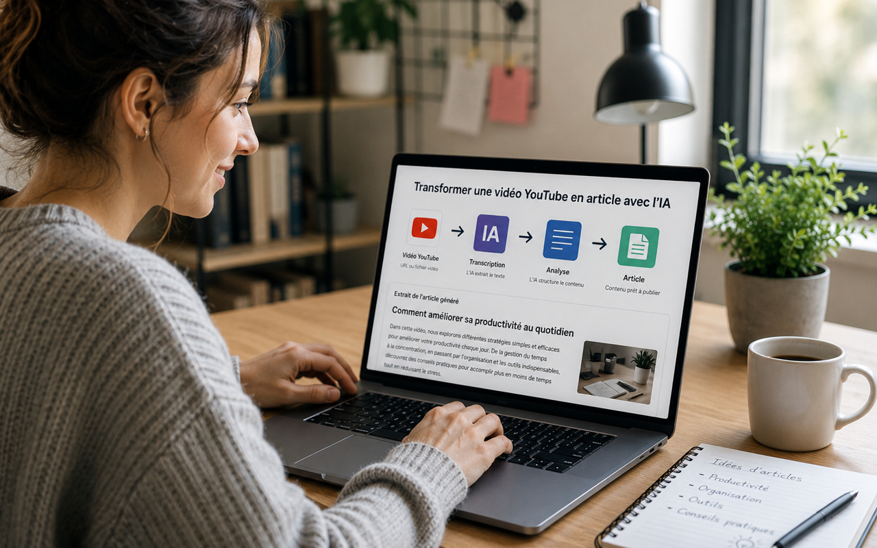 Astuces pour transformer une vidéo YouTube en article avec l’IA