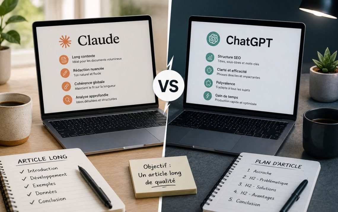 Claude vs ChatGPT pour rédiger des articles longs