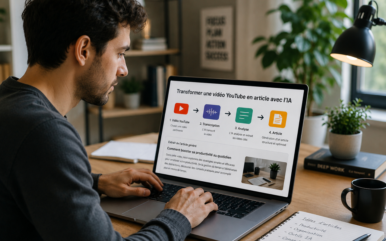 Tutoriel pour transformer une vidéo YouTube en article avec l’IA