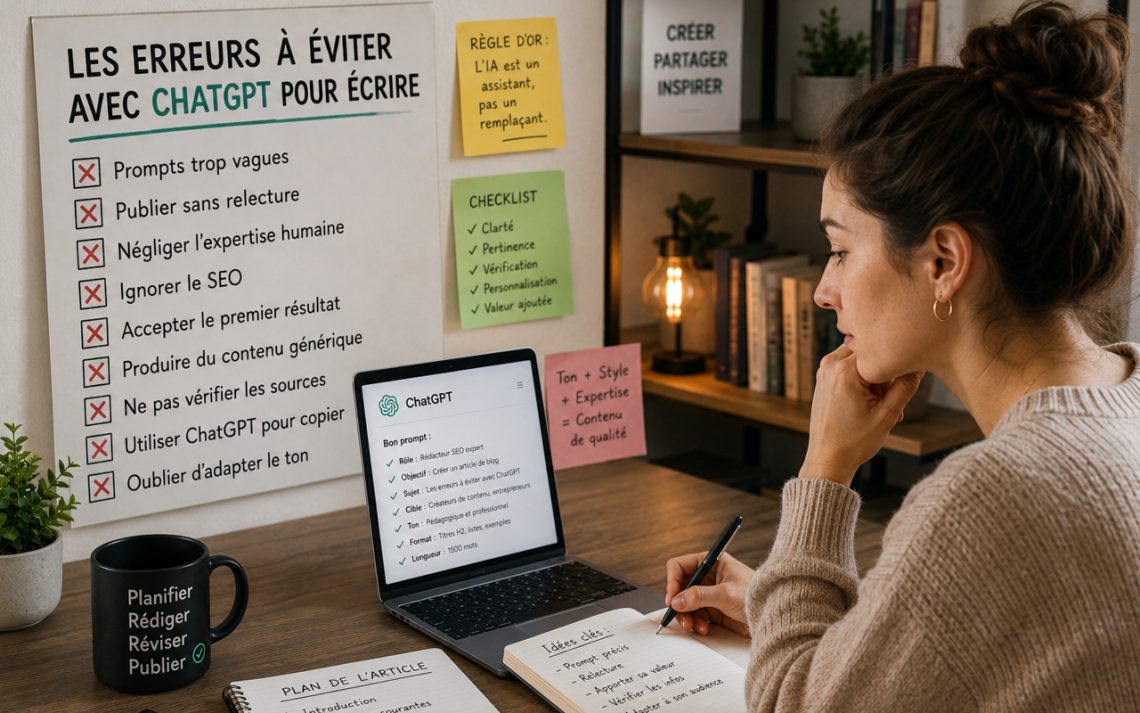 Les erreurs à éviter quand on utilise ChatGPT pour écrire