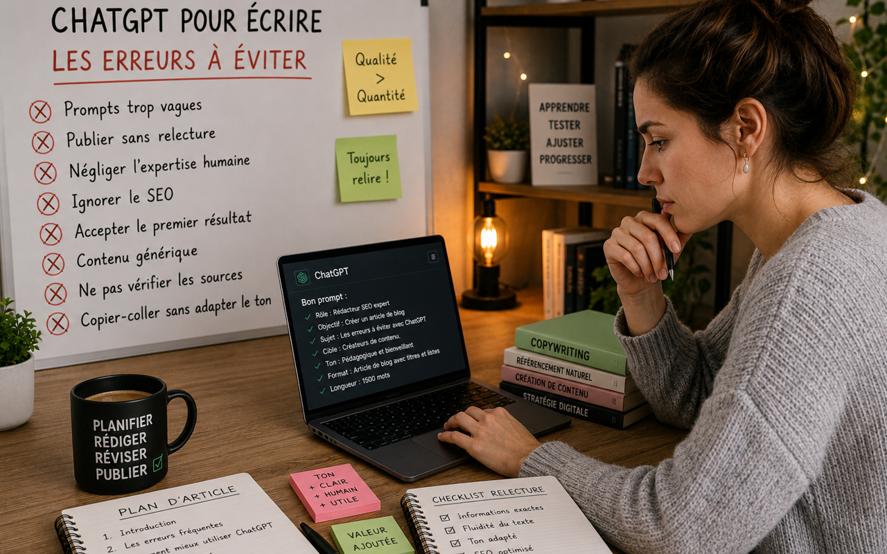 Liste des erreurs à éviter quand on utilise ChatGPT pour écrire