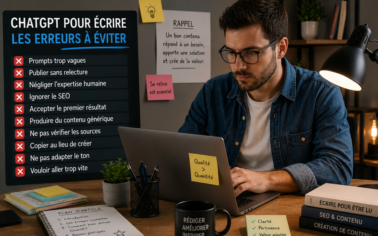 Quelles sont les erreurs à éviter quand on utilise ChatGPT pour écrire